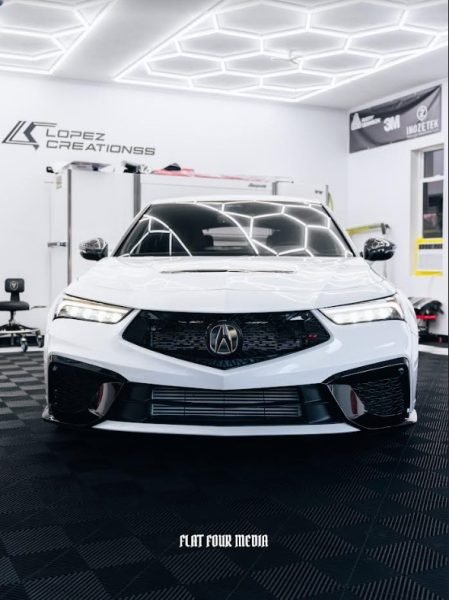 White 2024 Acura Integra Type S with glossy Paint Protection Film